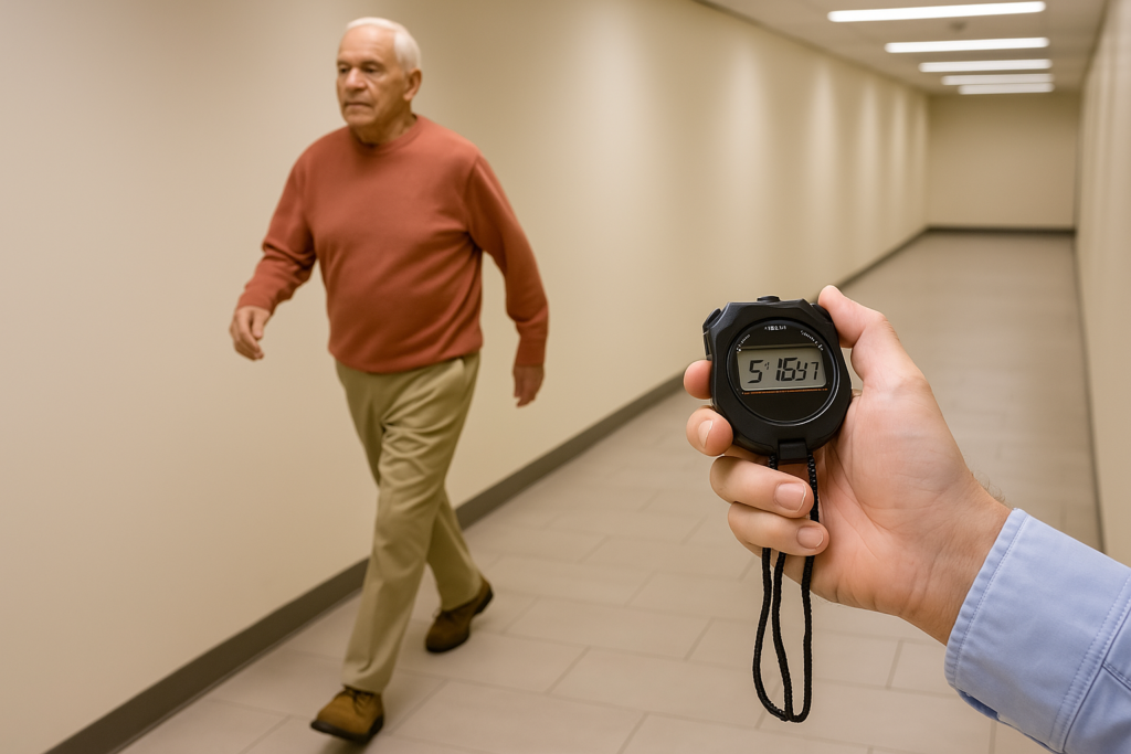 Persona mayor caminando para valorar la velocidad de la marcha
